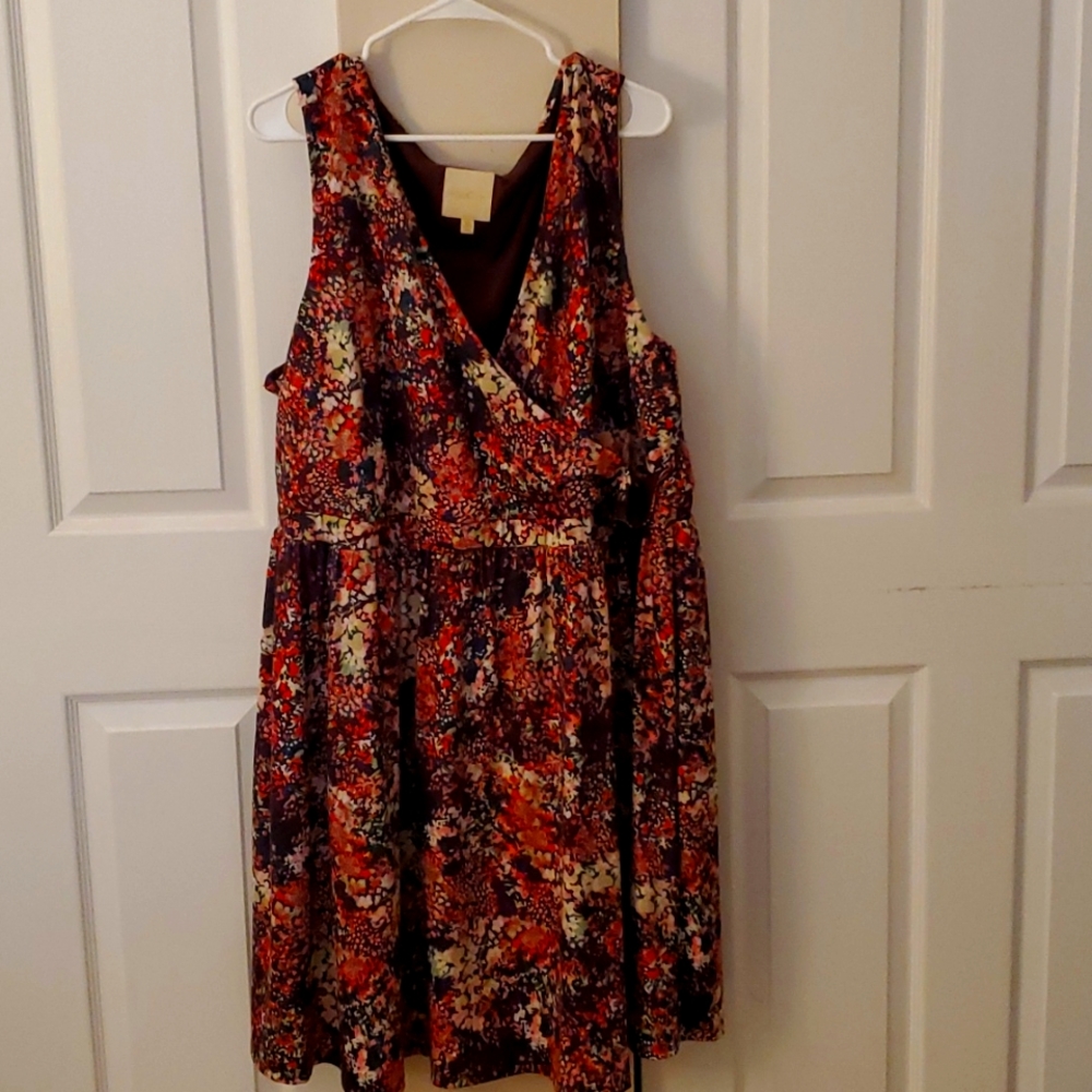 Modcloth 3x maroon floral lined dress